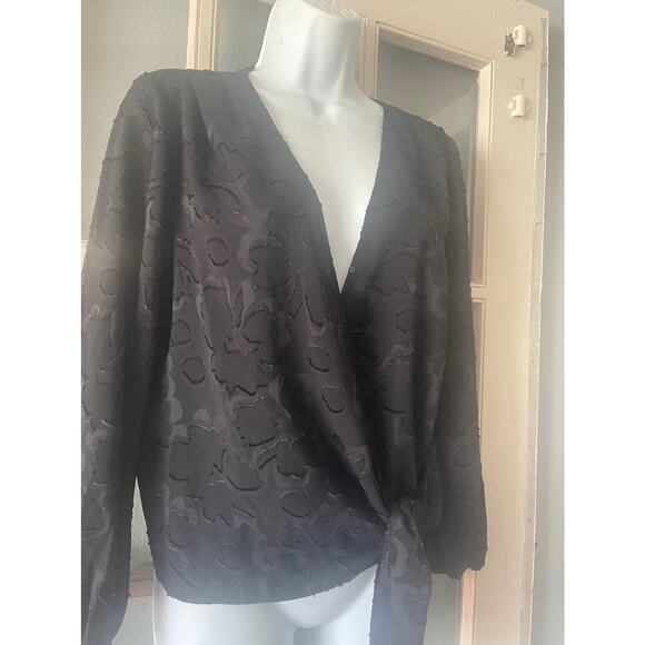 Madewell Floral Jacquard‎ Side-Tie Wrap Top - Picture 5 of 9